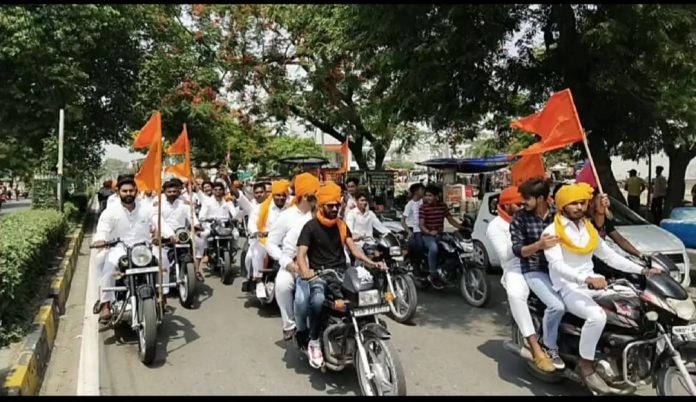 Karnal painted in saffron color, a procession taken out in the city to commemorate the birth anniversary of Maharana Pratap