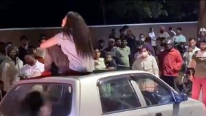 Drama in Chandigarh: Girl's ruckus on the roof of the car