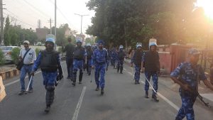 purpose of the flag march is to establish harmony between the police and the general public