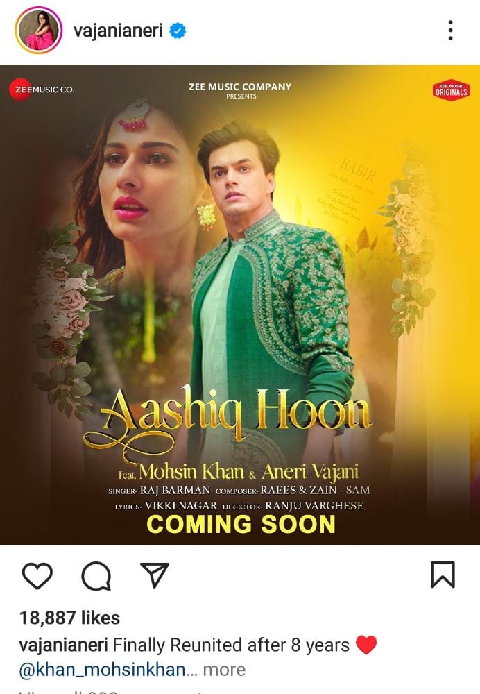 Aneri Vajani Share Poster 'Aashiq Hoon' 