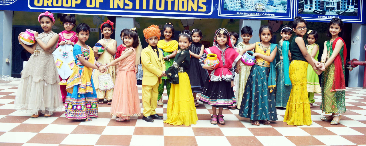 School Girls Engraved Mehndi on their Hands on Teej