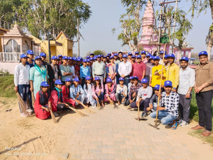 During the camp, the volunteers cleaned the village government school