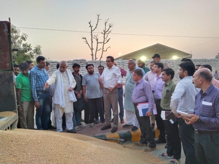 Panipat News/DC Virendra Dahiya visited Samalkha grain market