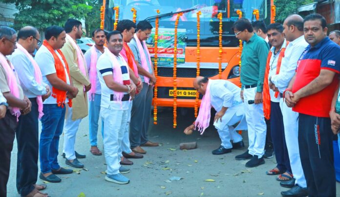 Grand inauguration of monthly free bus journey from Panipat to Vrindavan Dham