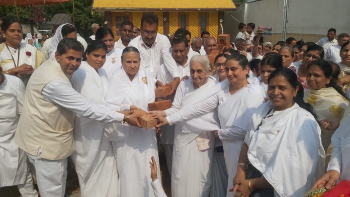 Foundation stone of Brahma Kumaris Seva Kendra