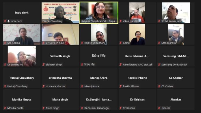 Virtual workshop organized on All India Survey 2022-23 on Higher Education in Arya PG College