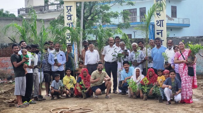 250 saplings planted in Lalpur Primary School under Mega Plantation Drive