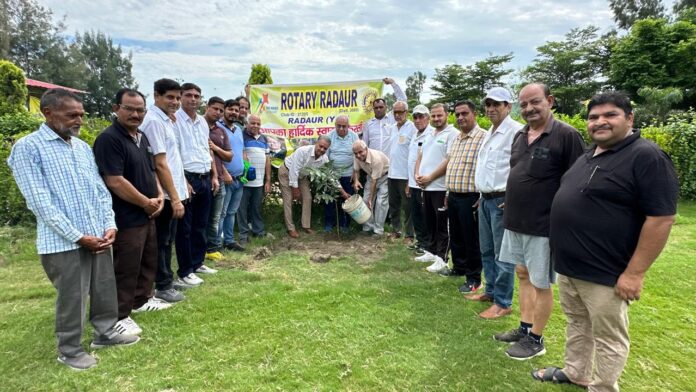 Tree plantation was done on the 41st foundation day of Rotary Club