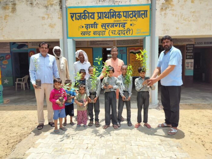 Dharmsena planted trees in Dhani Surajgarh