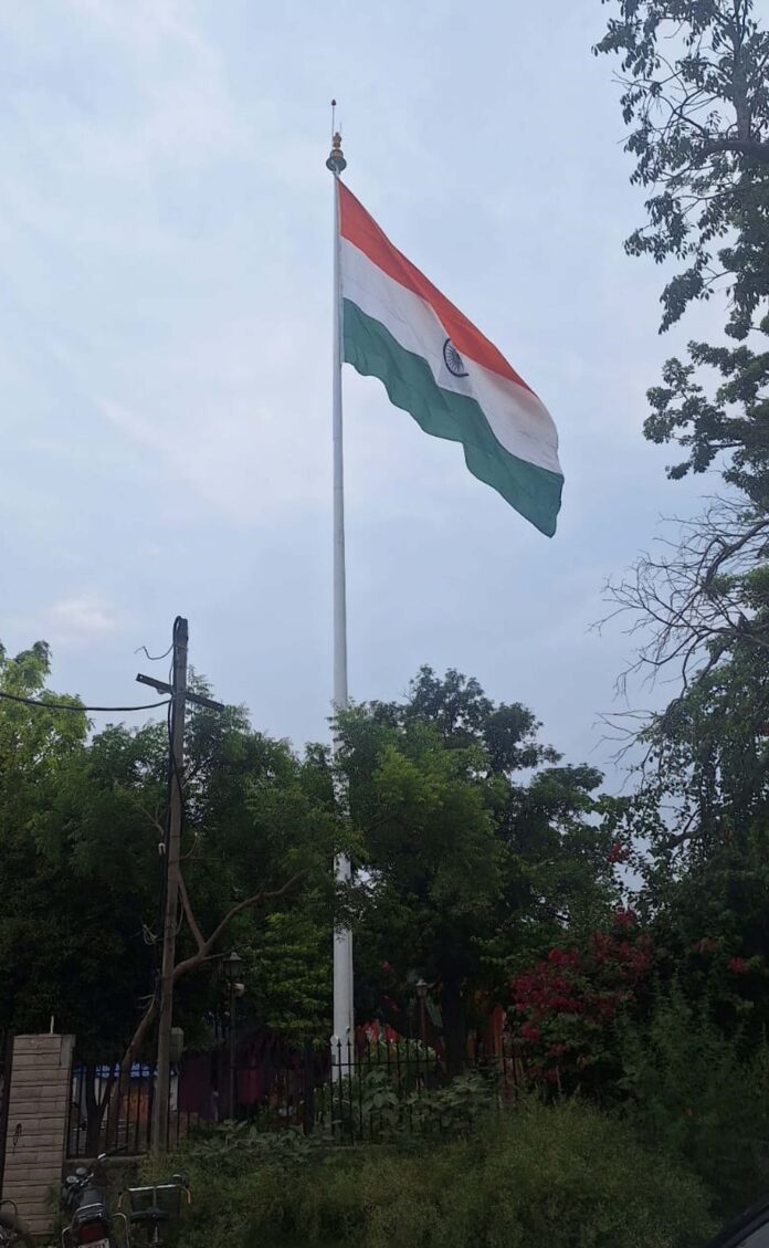 The 110 feet high tricolor installed in the park became an attraction