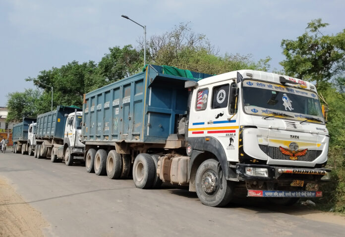 Three overloaded vehicles filled with mining material were seized