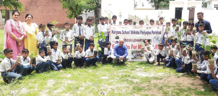 Youth and Eco Club planted saplings in school under Mission Life