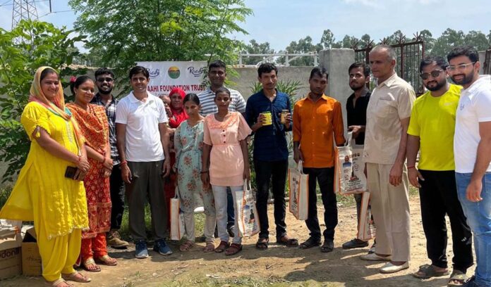 Blind children planted saplings in collaboration with Rahi Foundation