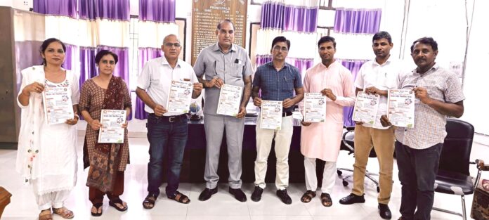 Poster release of research paper writing competition held at Women College Mahindergarh