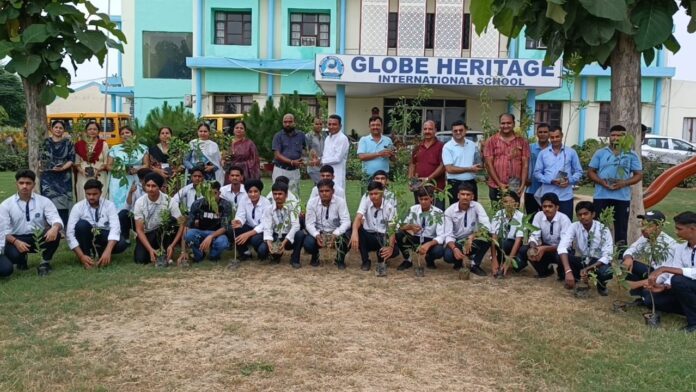 Plantation in Globe Heritage International School under the campaign of Rotary Club