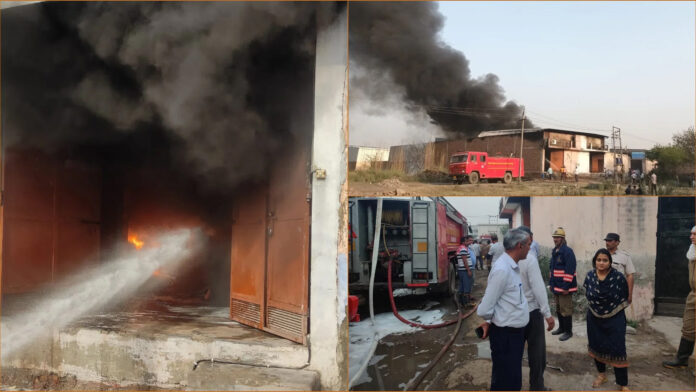 Sonipat News : पेंट फैक्टरी में आग लगी