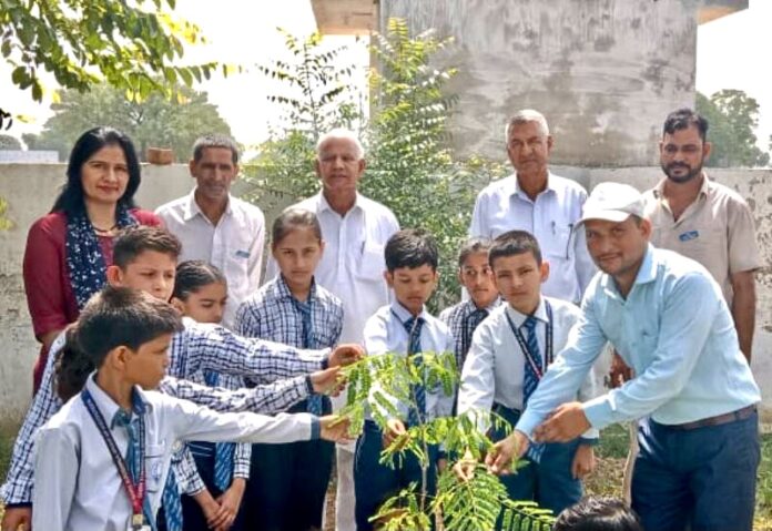 Plantation under the program 'A Plant in the Name of Your Mother' at Sri Krishna School