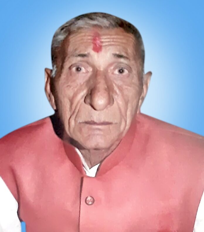 Roshanlal Sharma, elder brother of former Brahmin Sabha chief Mahavir Prasad Bhandoria, passed away