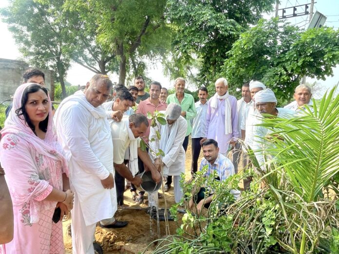 On the death anniversary of the late father, the message of environmental protection was given by planting 51 plants including Triveni