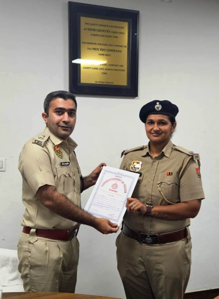 ASI Rachna won gold medal in 45th Haryana Police Games