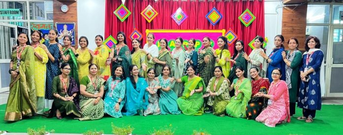 On Teej festival, RPS family was painted in the colors of green and Indian culture