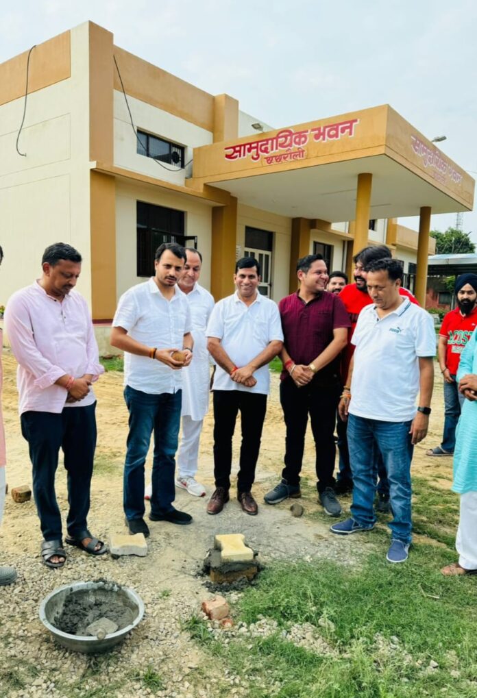 Nischal Chaudhary laid the foundation stone for development work in Chhachhrauli village