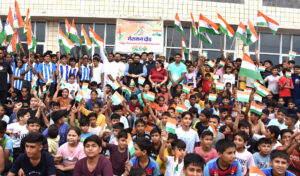 Rajya Sabha MP Kartikeya Sharma flagged off the marathon from Chhotu Ram Indoor Stadium