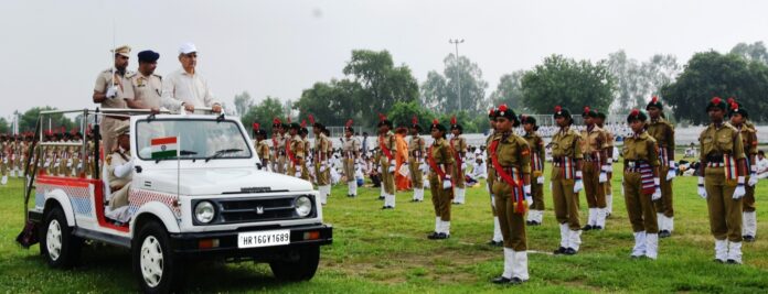 Full dress final rehearsal of district level Independence Day celebration held in Bhiwani