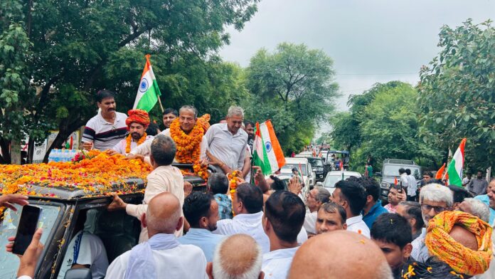 Every home tricolor campaign - tricolor march taken out in every village of the district