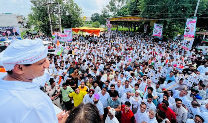 Foot march in Radaur assembly constituency under Haryana demands hisaab campaign