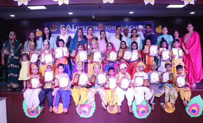 Children were enthralled in the fancy dress competition organized on the theme of Shri Krishna Janmashtami.