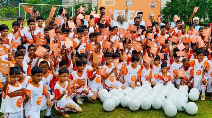 Friendly football match held on the occasion of Sports Day