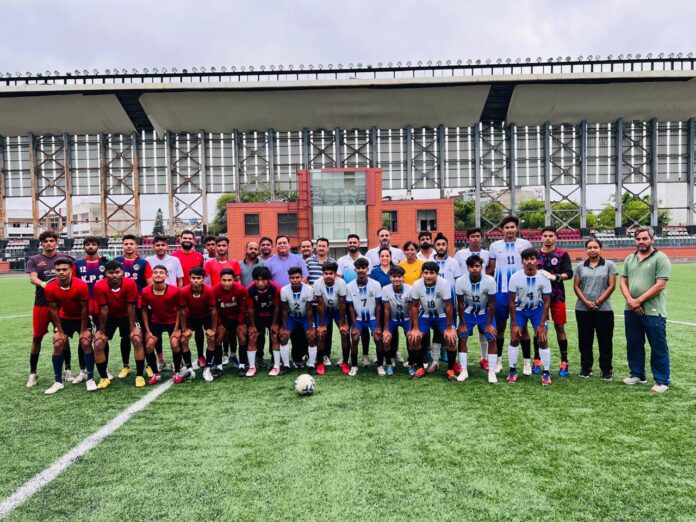 Football match organized at Warheroes Stadium