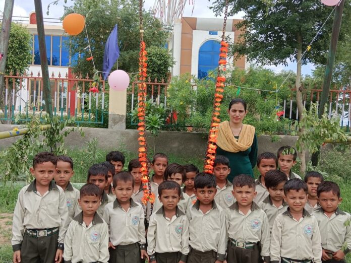 Jhula and Mehndi competition organized at Scholars World School on the eve of Hariyali Teej