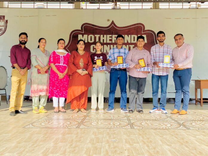 Students of Mother India Convent School Ratia were honored