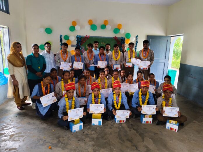 Students who secured more than 90% marks in class 10th were felicitated