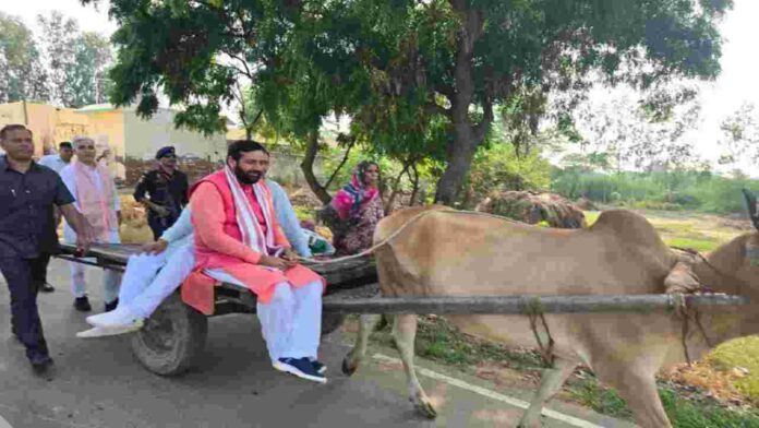 हरियाणा CM ने लग्जरी गाड़ी छोड़कर चलाई बैलगाड़ी