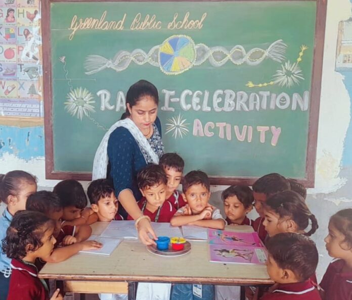 Special program on the occasion of Rakshabandhan in Greenland Public School