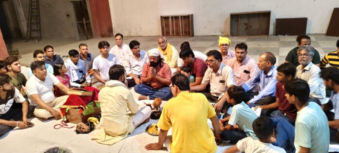 Pre-practice for staging the play started in Ramlila Parishad with Ganesh Puja