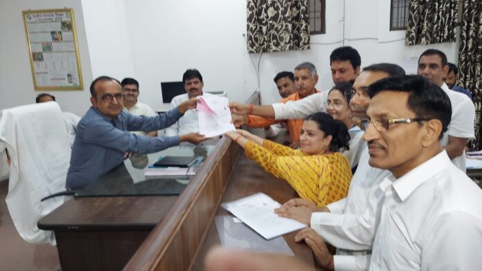 BJP candidate Shruti Chaudhary filed nomination papers from Tosham assembly constituency