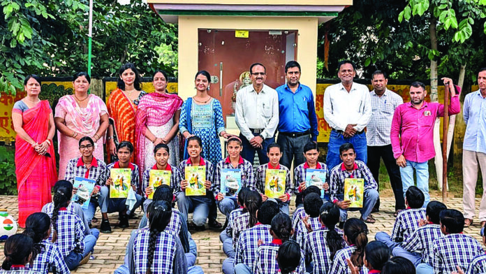 Students who topped in block and district level school sports competitions were honored.