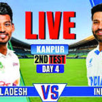 2nd Test India vs Bangladesh Live : 285/9 पर घोषित की भारत ने पहली पारी