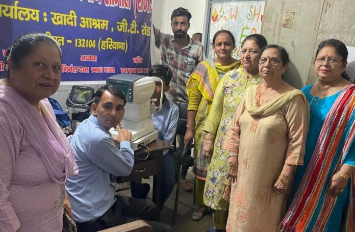 Panipat News : भारतीय महिला कल्याण समिति द्वारा ‘आंखों का फ्री चेकअप कैम्प’ आयोजित 