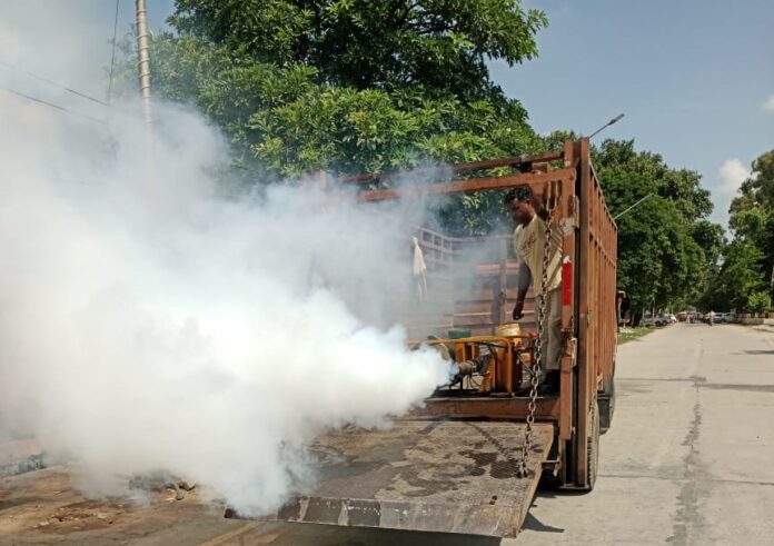 The corporation eradicated the dengue menace by fogging in ward one