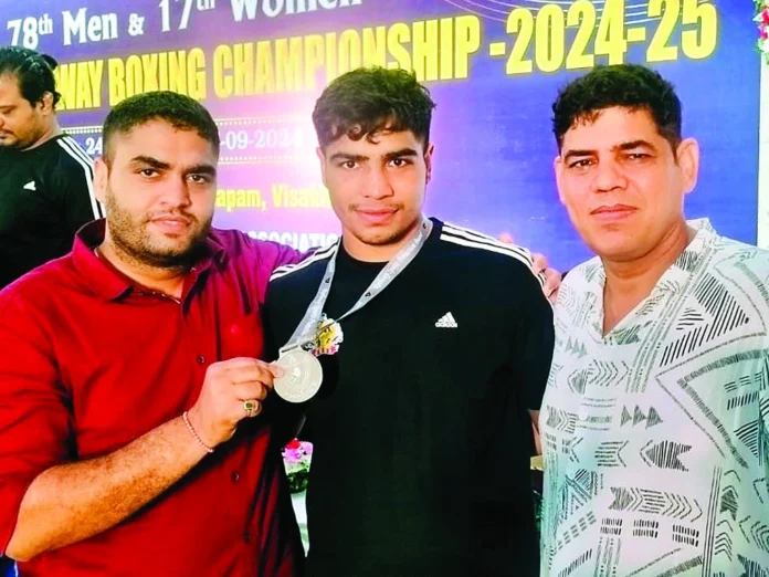 Neeraj Sangwan, silver medal winner in boxing, received a warm welcome on reaching Dadri.