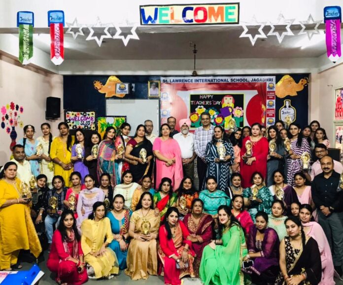 Teacher's felicitation ceremony at St. Lawrence International School