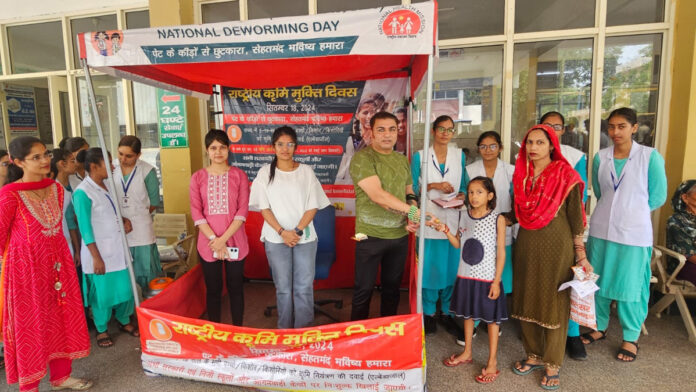 Albendazole tablets were given to children on National Deworming Day