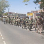 Police and RPF personnel took out a flag march for the assembly elections