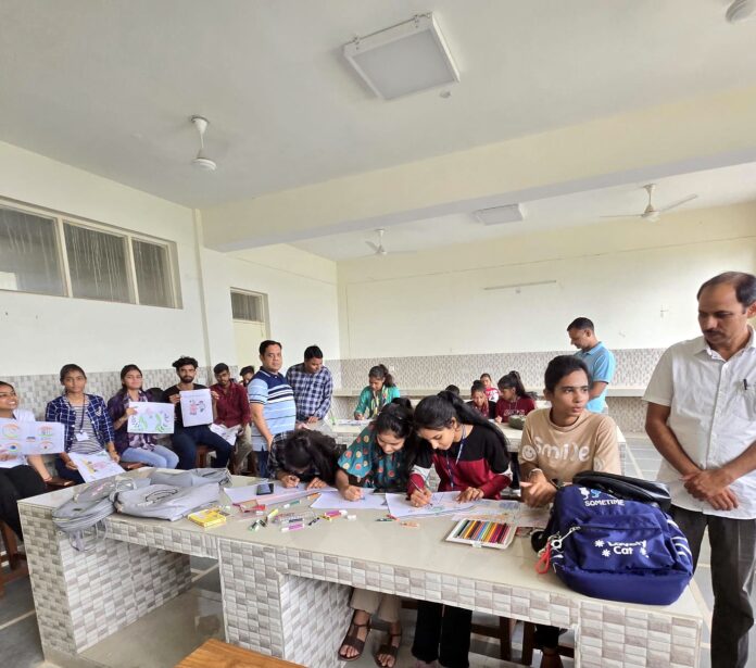 Slogan writing competition organized under the aegis of Anti Drug Cell in Government College, Mahendragarh.