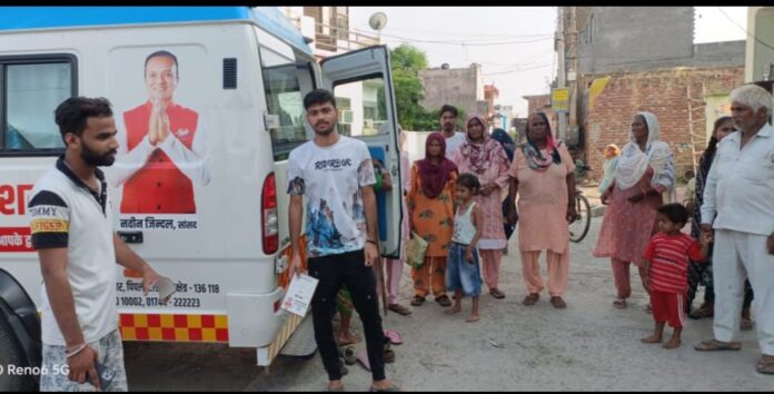 Mobile medical unit organised camp in villages Sanwala and Ramgarh